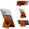 D.Y.A Phone Tripod Wallet for iPhone,Lightweight & Portable Stand,Strong Magnetic Phone Card Holder Fit 2 Cards & 3 Viewing Angles & Stain-Resistant Vegan Leather Stand, brown