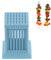 BigKing Cube pour brochettes de viande durable, machine à brochettes à 49 trous, 13,8 × 11 × 18 cm, outil de production de brochettes pour barbecue pour viande et légumes barbecue (bleu)
