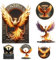 Aufkleber Phoenix – Mystischer Vogel, Adler, Fliegen – Deko Sticker 10 cm