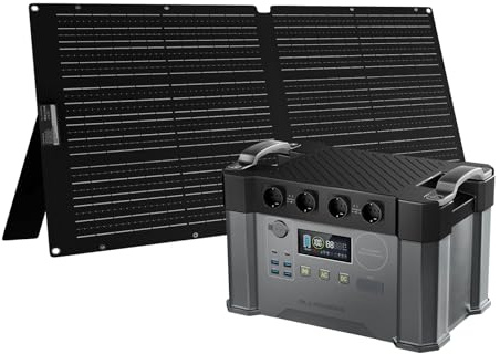 ALLPOWERS S2000Pro Centrale Elettrica Portatile con 100W Pannello Solare | 1451Wh 2700W AC+DC Power Station, Generatore Solare UPS per Casa Emergenza Alimentazione raffreddamento campeggio all'aperto