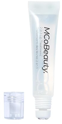 MCoBeauty Glow & Treat 2-in-1 Lip Treatment - Coconut | Tinted Lip Oil with Squalane, Glossy Moisturising Lip Balm for Dry Lips, Vegan & Cruelty Free