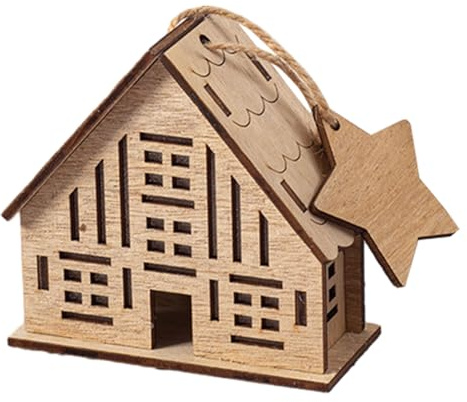 Uozonit Weihnachtsdorfhäuser – Weihnachtsbeleuchtetes Holzhaus – Desktop-Sammelgebäude für Fenster, Schaufenster, Wohnung, Schaufenster, Winter