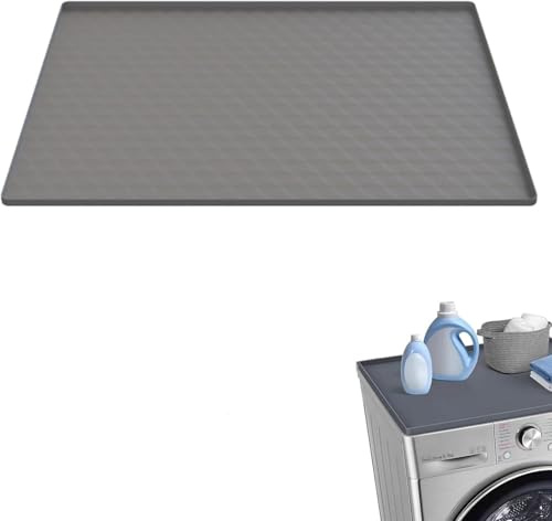 Silicone Fridge Mats 60 × 50 cm / 65 x 60 cm - Leak-proof Floor Protection Mats with Raised Edge, Non-Slip, Dishwasher Safe & Foldable for Fridge, Freezer & Mini Fridge