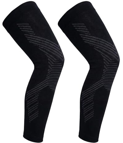 NuCamper Manga de Compresión de Pierna Completa Rodillera Compresión Largas | Silicona Antideslizante Rodillera Ligamento, Soporte Para Desgarro Menisco Artritis, Gym, Tendinitis,Deportiva,Hombre y Mujer