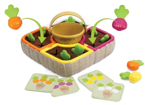 Chicco Orto Sensoriale Montessori 21 Teile, Lernspielzeug zum Erlernen von Zahlen und Farben, Förderung der Feinmotorik und Logik, Geschenk für Kinder, mit 12 buntem Gemüse, ohne Farben, ab 1 Jahr+