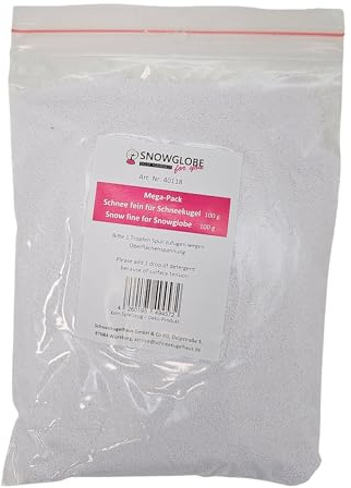 Feiner Schnee für Schneekugel zum Basteln | für Schneekugel Bastelset | Schneekugel selbst gestalten | individuelle Schüttelkugel 40118 (100g)