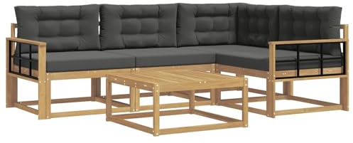 vidaXL Outdoor-Sofagarnitur, Akazienholz Sofa, modernes Outdoor-Möbel, stylische Sectional-Garnitur, wetterfeste Terrasse, Garten Sitzgruppe