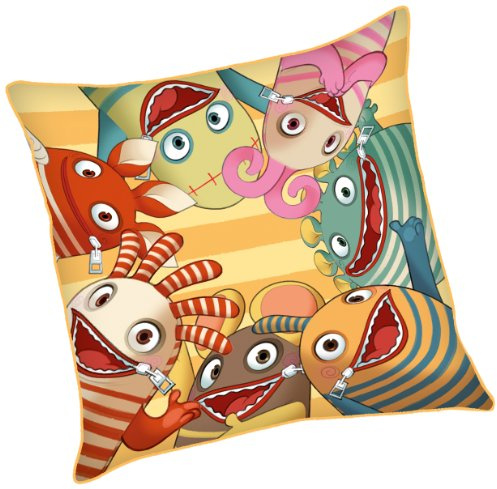 Herding 524469103 Sorgenfresser Satin-Kissenhülle mit Biese und Tasche mit Reißverschluß
