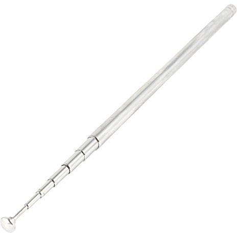 sourcing map FM AM Radio Telescopic Antenna Replacement, 38 97cm Length 7 Sections Telescoping Antenna TV Aerial for VCD, Remote Control, Television, Portable Radio, Stainless Steel