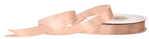 Satinband 12mm x 25m Rolle - FARBAUSWAHL in 3/6/12/18/25/38/50/75/100mm - farbecht & waschbar - Schleifenband für Hochzeit - Geschenkband zum Verpacken Dekorieren Basteln - Beige 835
