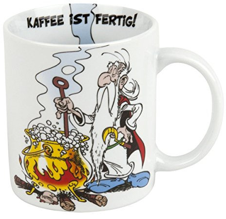 Könitz Kaffeebecher Asterix Kaffee ist fertig im Geschenkkarton Becher, Porzellan, Mehrfarbig, 1 Stück (1er Pack)