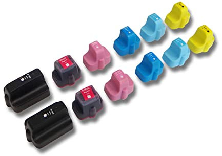 vhbw 12x kompatible Ersatz Tintenpatrone Druckerpatrone Set kompatibel mit Drucker HP Photosmart C5175, C5177, C5180, C5183, C5188, C5190, C5194, C6100, C6150