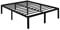 TATAGO 150x200cm Bettrahmen 41 cm Metallbett, Schraublose Montage Doppelbett ohne Kopfteil & Fußteil, 150x200cmModernes Bettgestell mit Lattenrost, Schwarz
