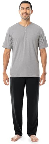 Fruit of the Loom mens 2-piece Jersey Knit Pajama Set
