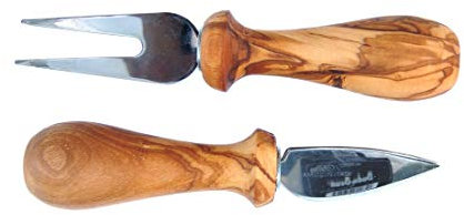 D.O.M. Lot de 2 couverts à fromage Manche en bois d'olivier