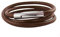 König Design Lederkette Lederhalsband Lederarmband Glatt 4 mm Herren Halskette Braun 60 cm lang mit Hebeldruck Verschluss Silber Rund
