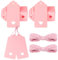 G2PLUS 100stk Geschenk Anhänger Rosa, 4.5x9.5CM Kraftpapier Etiketten Tags, 300g/m² Geschenkanhänger Etiketten Herz mit Schnur für Hochzeit Geschenke zum Basteln