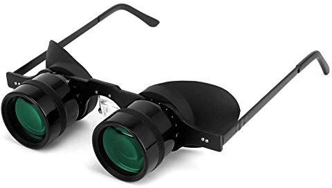 Professional Hands-Free Binocular Glasses for Fishing, Theater, Sight Seeing, Bird Watching, Sports, Concerts, Opera, TV, Hands-Free Opera Glasses for Adults Kids (Green Film Optics)