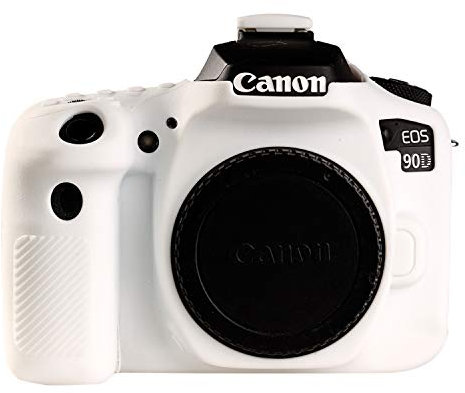 STSEETOP Canon 90D Case,Professional Silicone Rubber Camera Case Cover Detachable Antiscratch Shockproof Full Body Protective case for Canon EOS 90D (White)