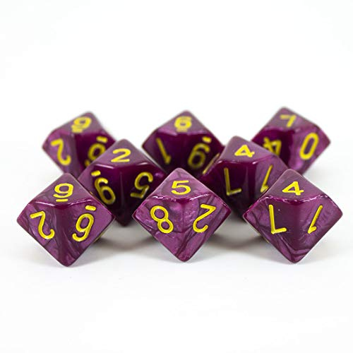 Paladin Roleplaying Dés Violet Perle – 8 D10 – Prune