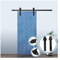 6.6FT/200cm Binario per Porta Scorrevole Kit Porta Fienile Scorrevole,Nero Ruote J-Forma