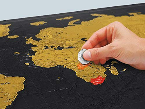 I-TOTAL® - Scratch Map, Weltkarte zum Rubbeln, detaillierte Weltkarte mit Hauptstädten, Staaten, Städten