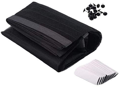 Mosquitera magnética para ventanas – Puertas – Cortina – Puerta ventana – Autoadhesivo – Velcro – Antiinsectos – Red – Adaptable – Negro – 210 cm x 110 cm