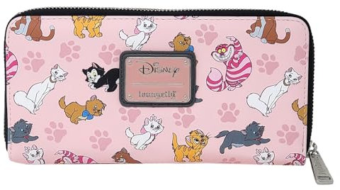 Loungefly Disney Cats Geldbörse mit Reißverschluss und Clutch, Kunstleder