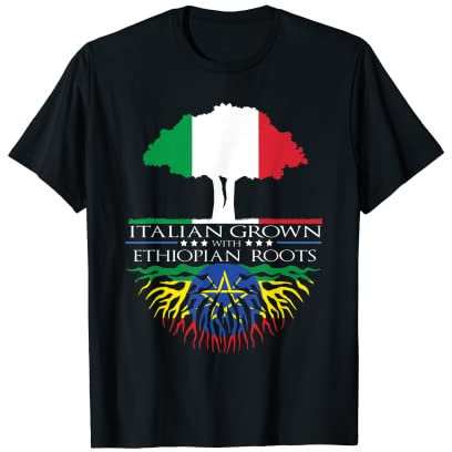 Radici italiane etiopi italiane Bandiera africana etiope Ita Maglietta