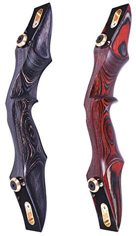 SHARROW 58 Zoll Bogenschießen Takedown Recurve Bogen ILF Wurfarme und Bogen Riser Jagdbogen Erwachsene Sportbogen 20-50lbs Holzbogen für Outdoor-Jagd Schießen (Riser, Rot)
