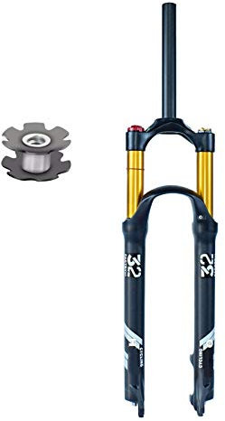 26 Pouces Fourche À Suspension VTT, 1-1/8 Tube Droit Verrouillage À Distance QR 9 Mm Voyage 120mm Fourches 27,5 29 Noir (Couleur : Shoulder Control, Size : 27.5 inch)