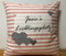 1 Kissenhülle, Kissenbezug,Landhausstil Kissen *Personalisierter Lieblingsplatz* rosa/weiß gestreift mit Herzen