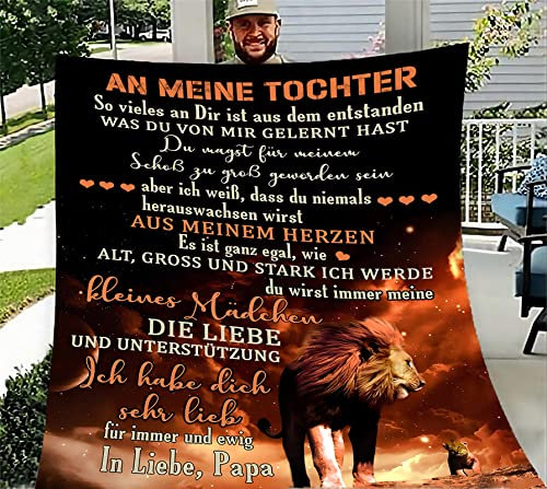 TDDKFB Kuscheldecke Flauschige Personalisierte Decke Geschenke An Meine Tochter,Papa Für Tochter Luftpost Positiv Ermutigen Decke,Super Weiche Decke Flanell eeignet Für Sofa Reisen