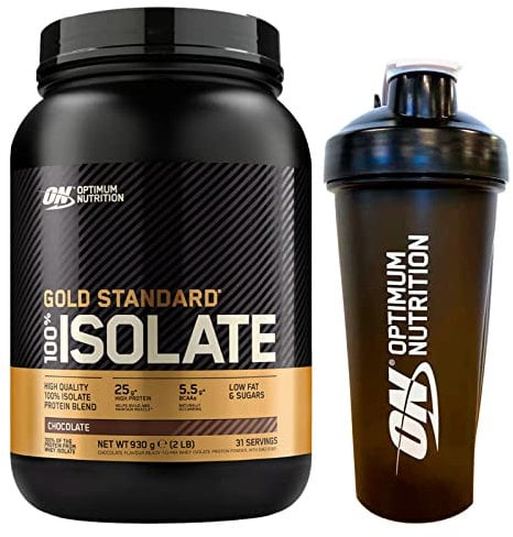 Optimum Nutrition 100% Gold Standard Isolate Proteine Whey in Polvere con BCAA Cioccolato 930g 31 Porzioni + SHAKER