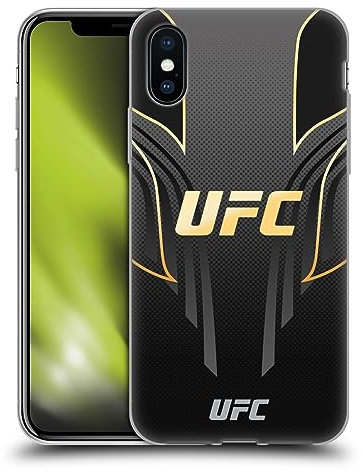 Head Case Designs Offizielle UFC Schwarz Gold Jersey Logo Gel Handyhülle Hülle [Militärischer Schutzgrad] Kompatibel mit Apple iPhone X/iPhone XS