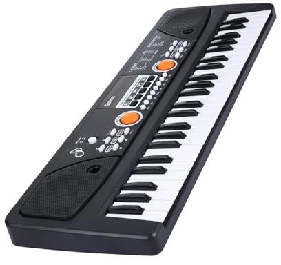 49 Tasten E-Piano Mit Mikrofon, Digitale Musiktastatur, 16 Töne, 8 Rhythmen, 6 Demo-Songs Tragbares Elektronisches Klavier