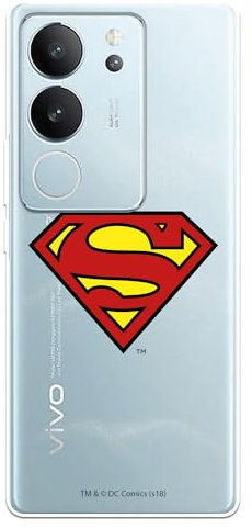 Schutzhülle kompatibel mit Vivo V29 5G, offizielles DC Comics Logo zum Schutz Ihres Handys, transparente Silikonhülle, flexibel, offizielle Lizenz von DC Comics