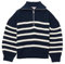 Tommy Hilfiger Women CRV CO Cardi Stitch 1/2 Zip SWT WW0WW44249 Blue (Desert Sky/Ivory Petal Stripe) 48