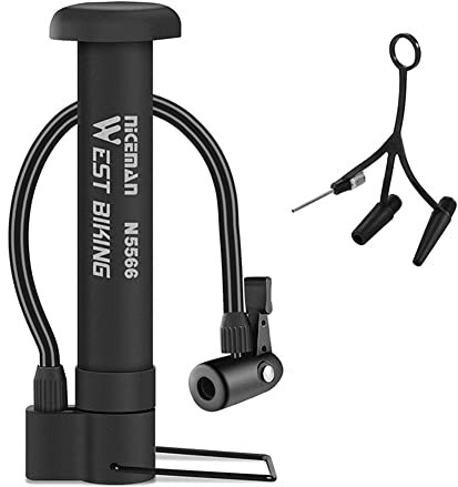Fiorky Portable Mini Bike Pump, Bicycle Floor Pump Schrader Valve Bike Air Pump Hand Tyre Pumps Ultra-Light MTB Road Bike Tire Inflator Accessories
