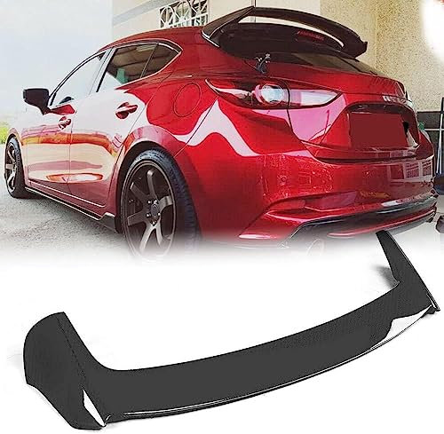 JCING Heckspoiler für Mazda 3 Axela Schrägheck 4-Türer 2014-2019 glänzend schwarz Fiberglas Heckspoiler Kofferraum Flügellippe