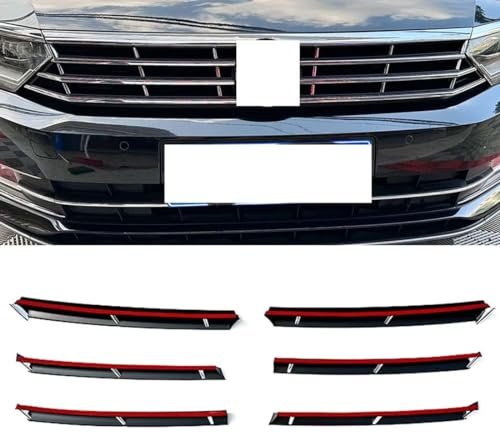 CJGYP Auto verchromter heller Streifen am vorderen Kühlergrill, für VW Passat B8 2015–2019, helles Streifen-Dekorationszubehör,A