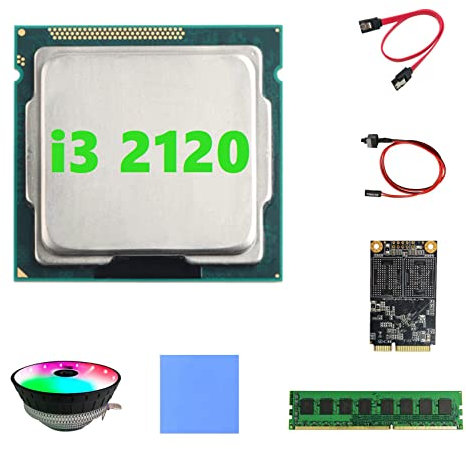 Tassety I3 2120 CPU+DDR3 4GB 1600Mhz RAM+128G SSD+RGB Fan+ Cable+Switch Cable+Thermal Pad LGA1155 para placa base B75 Mining