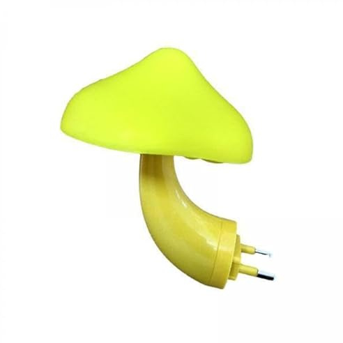 F Fityle 3xPilz LED Nachtlicht Stecker Lampe Dekorativ für Erwachsene Kinder Niedliche Pilz Lampe Nacht Lampe für zu Hause Schlafzimmer Toilette, Gelb, 3 STK.