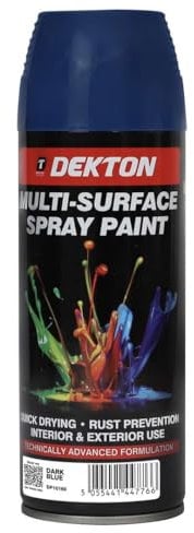 Inspired Essentials - All Purpose Aerosol Spray Paint 400ml Quick Drying Spray, Fast Dry and Excellent Coverage for Metal, Wood, Plastic and More (1, Dekton Dark Blue)