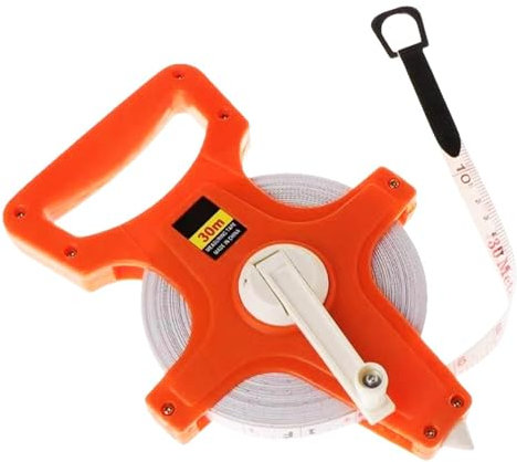 Fiberglass Open Reel Tape Measure with Hand – Long Measurement Tape for Track and Field | Carpentry and Construction, Portable and Durable Tape Measurer for Accurate Measurements in Outdoor