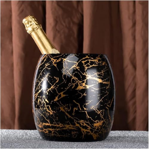 Ice Bucket Ice Bucket Stainless Steel Metal Ice Wine BucketWaist Drum Eggshell Ice Bucket Perfect for Wine, Champagne or Beer Bottles Champagne Drink Tub Cooler