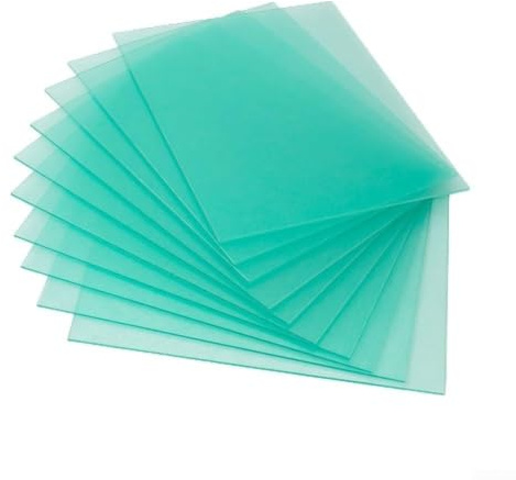 Ersatz für Schweißhelm-Gläser, Set mit 10 transparenten PC-Platten für effektiven Schutz (120 x 95 mm)