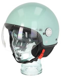 Jethelm Piaggio original Visor 4.0 Demi Jet für Vespa Fahrer mit ECE 22.06 Zulassung (grün amabile, L2)