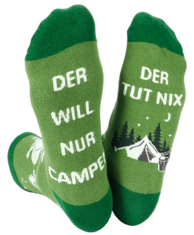 Anicy Camping Geschenke Lustige Socken Herren - Geschenke für Männer Camping Zubehör Geschenkidee, Geschenke für Camper