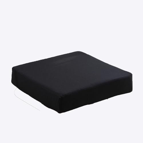 YETONADO Plus Hard High Density Sponge Sofa Cushion Solid Wood Redwood Window Mat Tatami Chair Linen Cloth Square Cushion 5-8cm Thickness(Black)